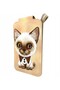 Magsafe Compatible |   3D Real Embroidered Chasing Eyes Siamese Cat Stand Card Holder - Big Eyes - 3