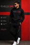Men's Red Paris Printed Hooded Tracksuit Set