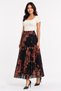 Women's Patterned Elastic Waist Lined Long Pleated Chiffon Skirt - Desen11 - 2