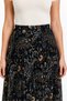 Women's Patterned Elastic Waist Lined Long Pleated Chiffon Skirt - Patterned4 - 5