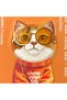 iPhone 18 Pro Compatible Case with Real Embroidery Glasses and Chain Detail, Orange Cat Design - 5