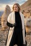 Women's Thick Winter Shawl/Scarf with Piping Detail and Tassels - 3