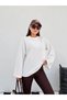 Women's Ecru Seersucker Textured Wide Sleeve Blouse Frv0230 - 6