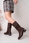 Women's Brown Heeled Bellows Boots - 2