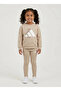 Girl's Leopard Printed Beige 100% Cotton Set