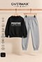 Positive Printed Children's Hoodless Sweatshirt and Sweatpants Set – Ages 3-12