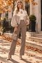 Women's Stone-Colored Balloon Sleeve Zippered Detailed Embellished Bomber Jacket Nbk9000 - 4