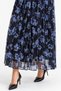 Women's Patterned Elastic Waist Lined Long Pleated Chiffon Skirt - Desen13 - 6