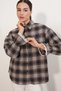 Women's Tulle Detailed Lumberjack Shirt 20410 - C. Brown - 4