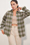 Women's Tulle Detailed Lumberjack Shirt 20410 - Khaki - 3