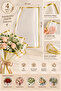 Gold Edged Transparent Flower Bouquet Packaging 57X57 cm Set of 4 Flower Packaging Materials - 2