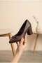 Women's Bow Detailed Thick Block Heeled Shoes Pointed Toe Comfortable Sole Stylish Evening Dress and Office Stiletto - 3