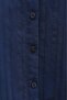 Oversized Shirt with Long Back, Oval Cut and Buttons - Dark Blue - 6