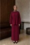 Women's Crew Neck Off-Shoulder Balloon Sleeve Sweat Skirted Hijab Two-Piece Combination Set - 6