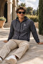 Men's Seasonal Trend Hooded Zippered Dark Gray Raincoat & Windbreaker - 6
