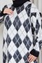 Women's Diamond Patterned Bearded Soft Textured Knitwear Tunic - 6