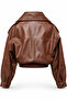 Funnel Neck Deri Ceket - 8