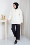 Women's Soft Textured Knit Sweater with Zipper Detail at the Collar - 5