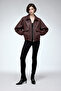 Burgundy Bomber Ceket