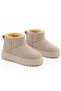 Women's Suede Fur-Lined Wool Thick-Soled High-Heeled Sole Winter Ankle Short Mini Boots - 2