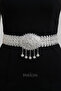Ejderha Model – Silver Plated Women's Belt (with Pendant/Silver Flower Buckle) - Special Design - 4