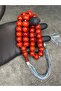 Very Old Wide Hole Collectible High-End Crimped Amber Prayer Beads - 2