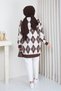 Women's Diamond Patterned Bearded Soft Textured Knitwear Tunic - 7