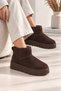 Women's Suede Fur-Lined Wool Thick-Soled High-Heeled Sole Winter Ankle Short Mini Boots