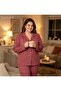 Battal Large Size Women's Striped Pajama Set Long Sleeve Buttoned Comfortable Fit Soft Fabric (3Xl-4Xl-5Xl Sizes) - 2