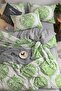 Elastic Sheet Duvet Cover Set Single Size Ottoman Green - 2