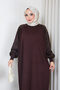 Women's Leopard Patterned Silk Kupra Mercerized Knitwear Dress - 3