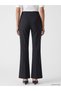 Ozmarka New Season Navy Blue Slim Fit Striped Spanish Leg Women's Trousers - 4
