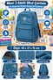 Blue School Bag 3 Compartments Waterproof Student Backpack Crinkle Fabric 45 X 27 X 15 - 4