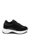 Women's White Sole Lace-Up Light Sole Casual Black Sports Shoes - 3