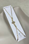 Butterfly Chain with Clover in the Middle, Steel Shahmeran Zircon Stone