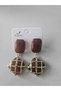 Vip Series Cage Detailed Natural Stone Look Earrings - 4