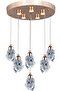 Crystal 6-light gold remote controlled 3-color dimmable modern pendant led chandelier for living room and kitchen - 2