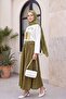 Matcha Printed Crew Neck Oversize 2 Thread Combed Cotton Sweatshirt -Ecru - 6