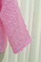 Tie-Front Ruffled Tasseled Jacquard Kimono -Pink - 6