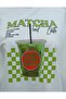 Matcha Printed Crew Neck Oversize 2 Thread Combed Cotton Sweatshirt -Ecru - 7