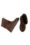 Women's Brown Suede Bellows Boots with Stone Detail, Flat Sole, Comfortable Daily Ankle Boots - 4