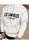 Unisex White Hooded Oversize Sweatshirt Comfortable Fit Cotton with Fleece Inside