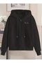 Unisex Black Kangaroo Pocket Thick Fabric Oversize Hooded Sweatshirt Hoodie