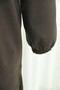Hooded Half-Buttoned Set with Elastic Sleeves and Pockets - Dark Brown - 5