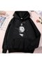 Unisex Black Relaxed Fit Hooded Kangaroo Pocket Thick Sweatshirt