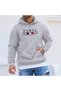 Unisex Gray Kangaroo Pocket Thick Fabric Oversize Hooded Sweatshirt Hoodie