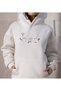 Unisex White Oversize Hooded Sweatshirt with Kangaroo Pocket, 3 Thread Raster Hoodie