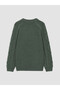 Green Hair Braided Patterned Boy's Knitwear Sweater - 2