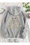 Unisex Gray Loose Fit Hooded Sweatshirt with Inner Pockets, Warm Hoodie