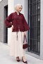Chinese Knot Closure Hakim Collar Parachute Kimono -Plum - 4